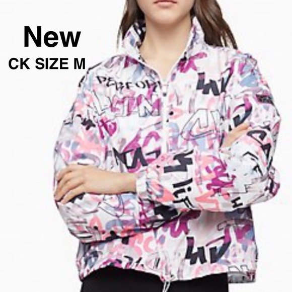 Calvin Klein Jackets & Blazers - New Calvin Klein 1/4 zip printed Pullover Size M with tags floral print⭐⭐️⭐️⭐️⭐️